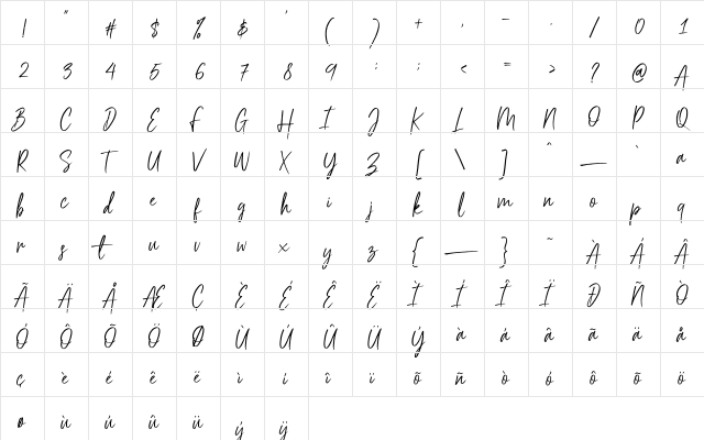 Scriptyca Regular font glyphpreview