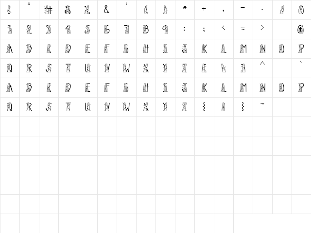 LD Xylophone Regular font glyphpreview