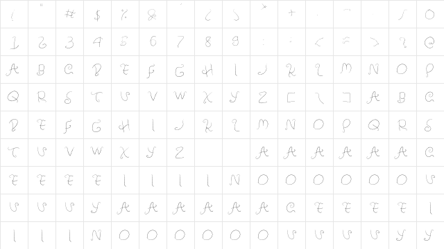 Amulman Light font glyphpreview