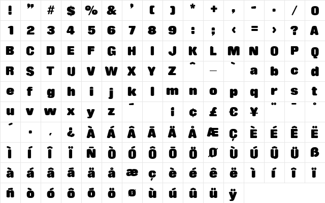 R790-Deco Regular font glyphpreview