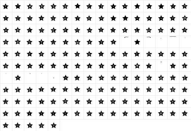 KG All of the Stars Regular font glyphpreview