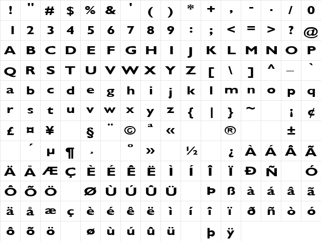 Quarter 1 Regular font glyphpreview