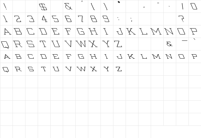 Strongman To The Left Regular font glyphpreview