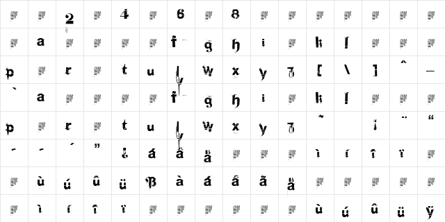 Frakturika Regular font glyphpreview