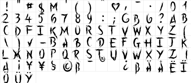 Into the Wild Demo Version Regular font glyphpreview