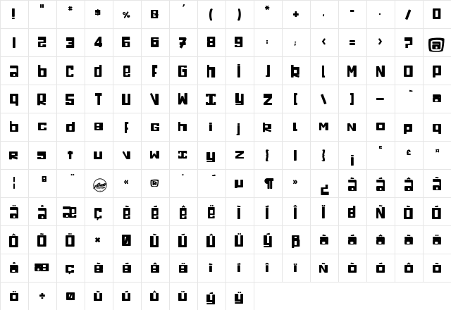 ChAUde-SoUriE Regular font glyphpreview