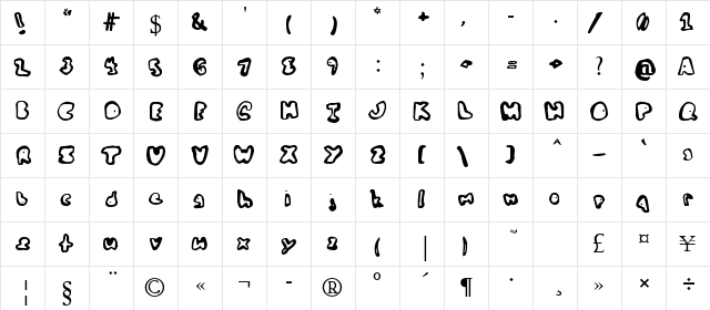 My Bald Friend Fred Regular font glyphpreview