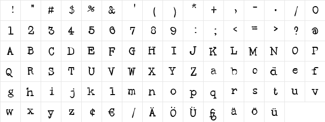 SMHand Regular font glyphpreview