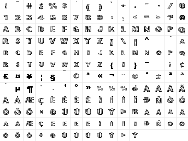 PlankExtended Normal font glyphpreview