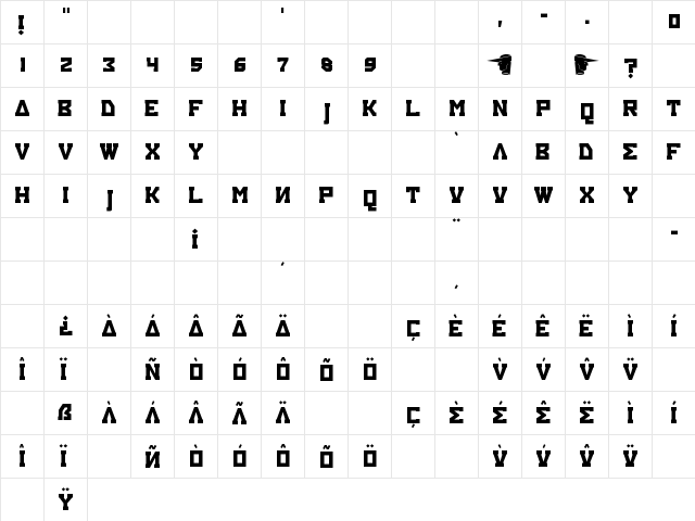 Eurocentric Regular font glyphpreview