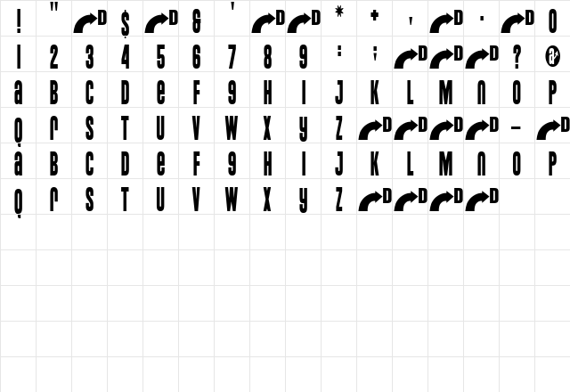 Titanium Regular font glyphpreview