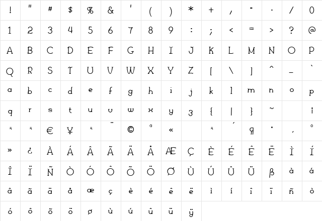 Febdrei Bold font glyphpreview