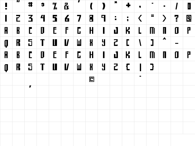shellhead Regular font glyphpreview