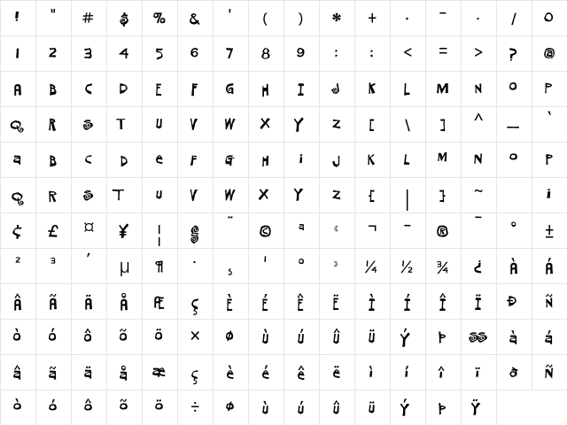 Mosquito Fiesta ITC Std Regular font glyphpreview