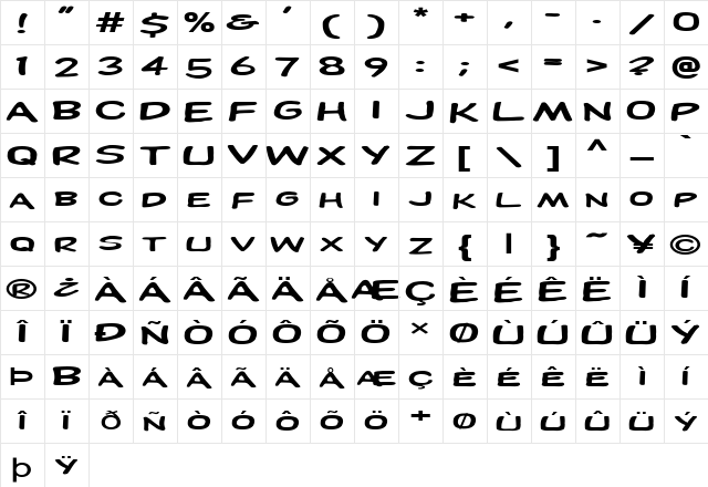 FZ BASIC 28 EX Normal font glyphpreview