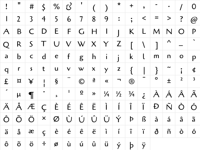 Cagliostro Regular font glyphpreview