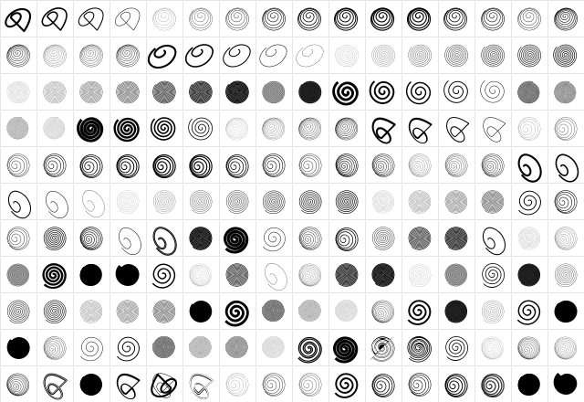 Spiralicus Regular font glyphpreview