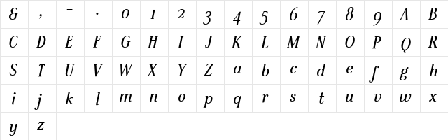 SteppITCStd-BoldItalic xPDF Regular font glyphpreview