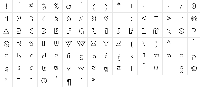 DublonLightC Regular font glyphpreview