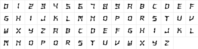Fluid LCD Regular font glyphpreview