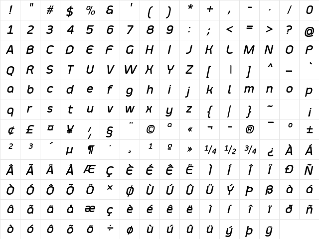 Smoolthan Bold-Italic font glyphpreview