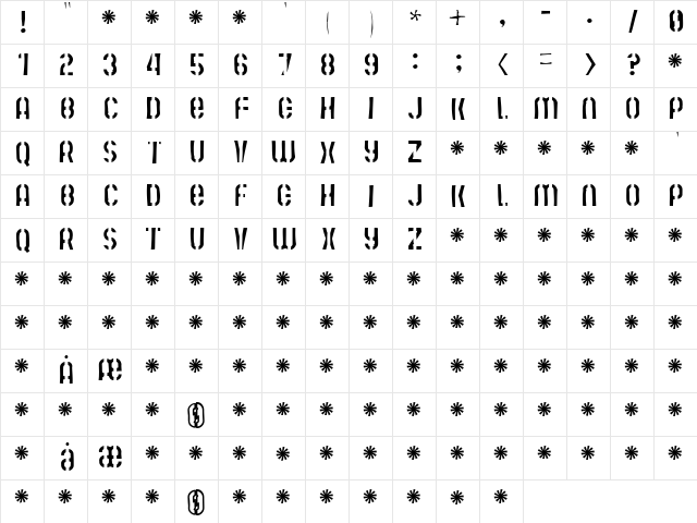 Mute Fruit Skimpy Krash Regular font glyphpreview