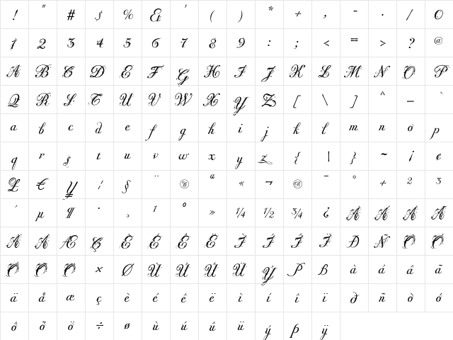 Fleurie Regular font glyphpreview