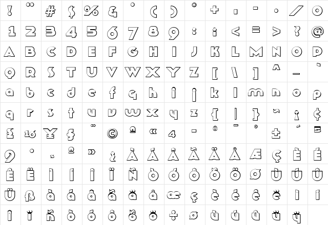TFRoux Regular font glyphpreview