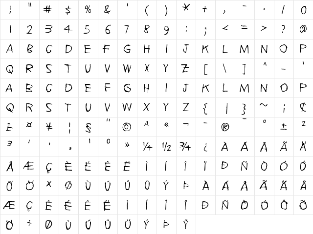 Echoes Regular font glyphpreview