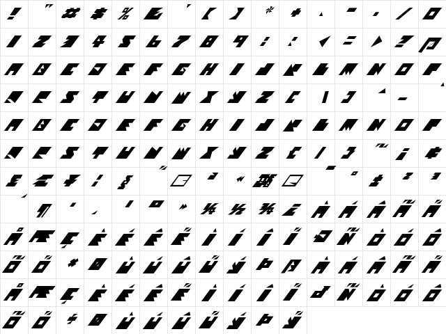 TexSquare MM All (Multiple Master) font glyphpreview