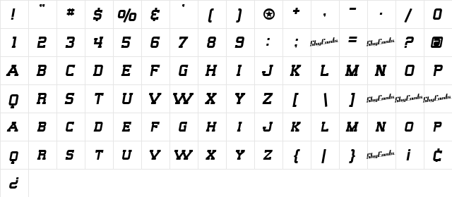 SF Big Whiskey SC Regular font glyphpreview