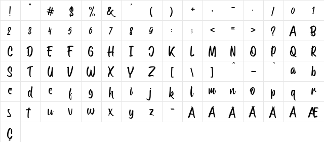 Streetwalker Script (FREE PERSO Regular font glyphpreview