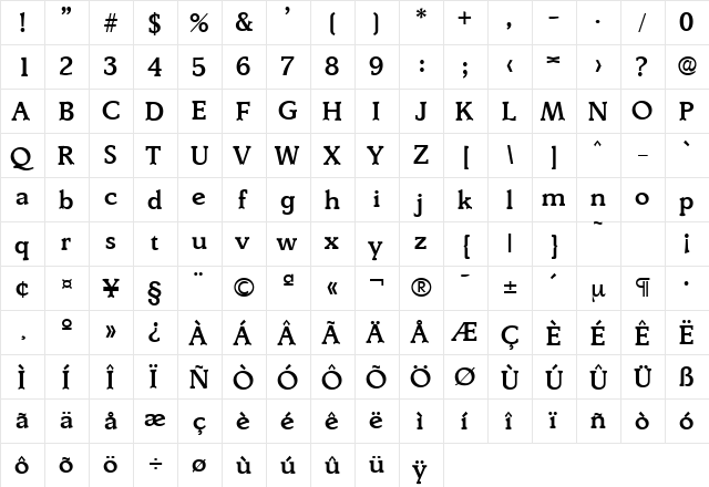 Derringer-Serial-Medium Regular font glyphpreview