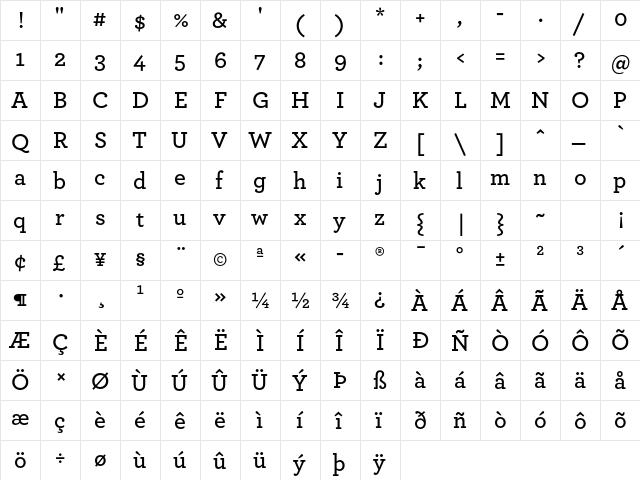 ArcherPro Semibold font glyphpreview