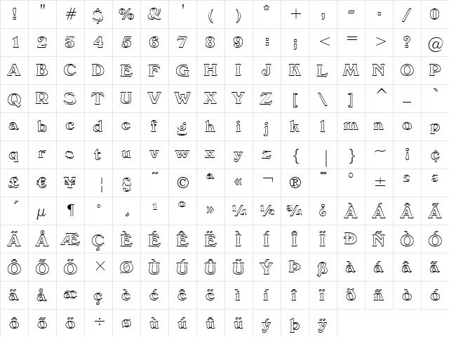 Windsor Bold font glyphpreview