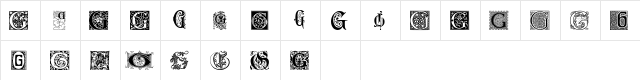 Ornamental Initials G Regular font glyphpreview