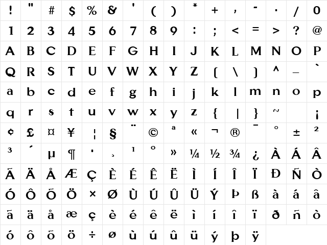 FZ ROMAN 33 Normal font glyphpreview
