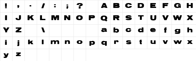 Reservoir Grunge Regular font glyphpreview