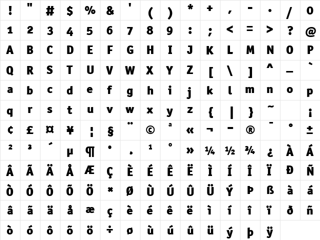 OfficinaSanBlkOSITCTT Black font glyphpreview