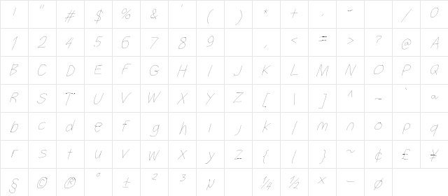 Filament Serie Two font glyphpreview