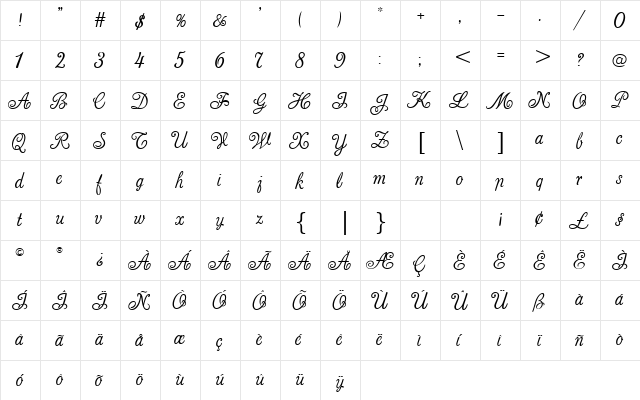 Stanzie JF Regular font glyphpreview