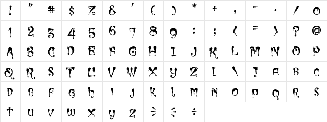 CCIncyWincySpider Medium font glyphpreview