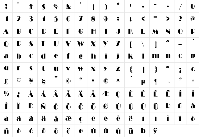 RoyaltonCnd-Normal Regular font glyphpreview