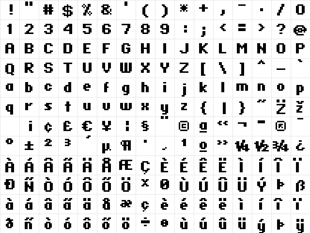 standard 07_65 Regular font glyphpreview