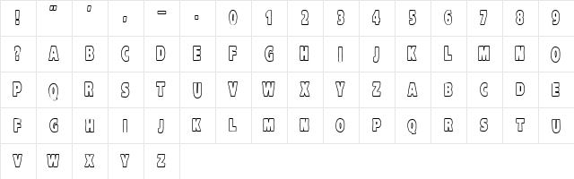 VTC-KomikaHeadLinerTwo Outline font glyphpreview
