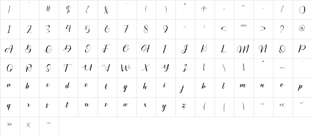 Sweet Dream Regular font glyphpreview