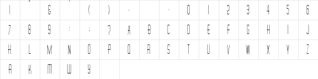 DinerRegular Regular font glyphpreview