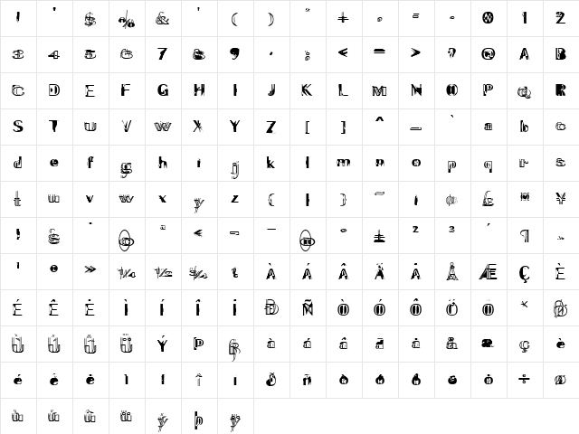 ExperiTypo5 Regular font glyphpreview