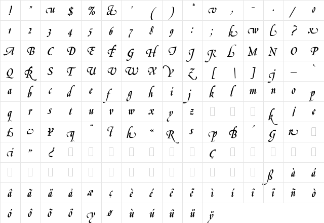 LeGriffe Regular font glyphpreview