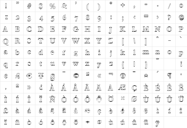 CharlesBeckerOutline Bold font glyphpreview